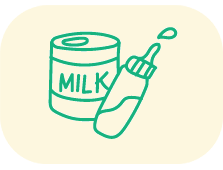 粉ミルク、哺乳瓶